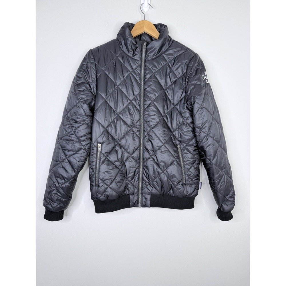 Patagonia Womens Prow Bomber Jacket Women's M Black Diamonds Quilted Coat Jack